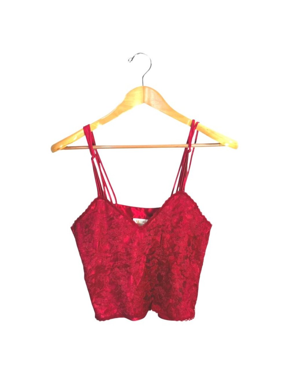 Vintage Y2K Victoria's Secret Floral Lace Cami S Tank Top Coquette Crop Gold Lbl